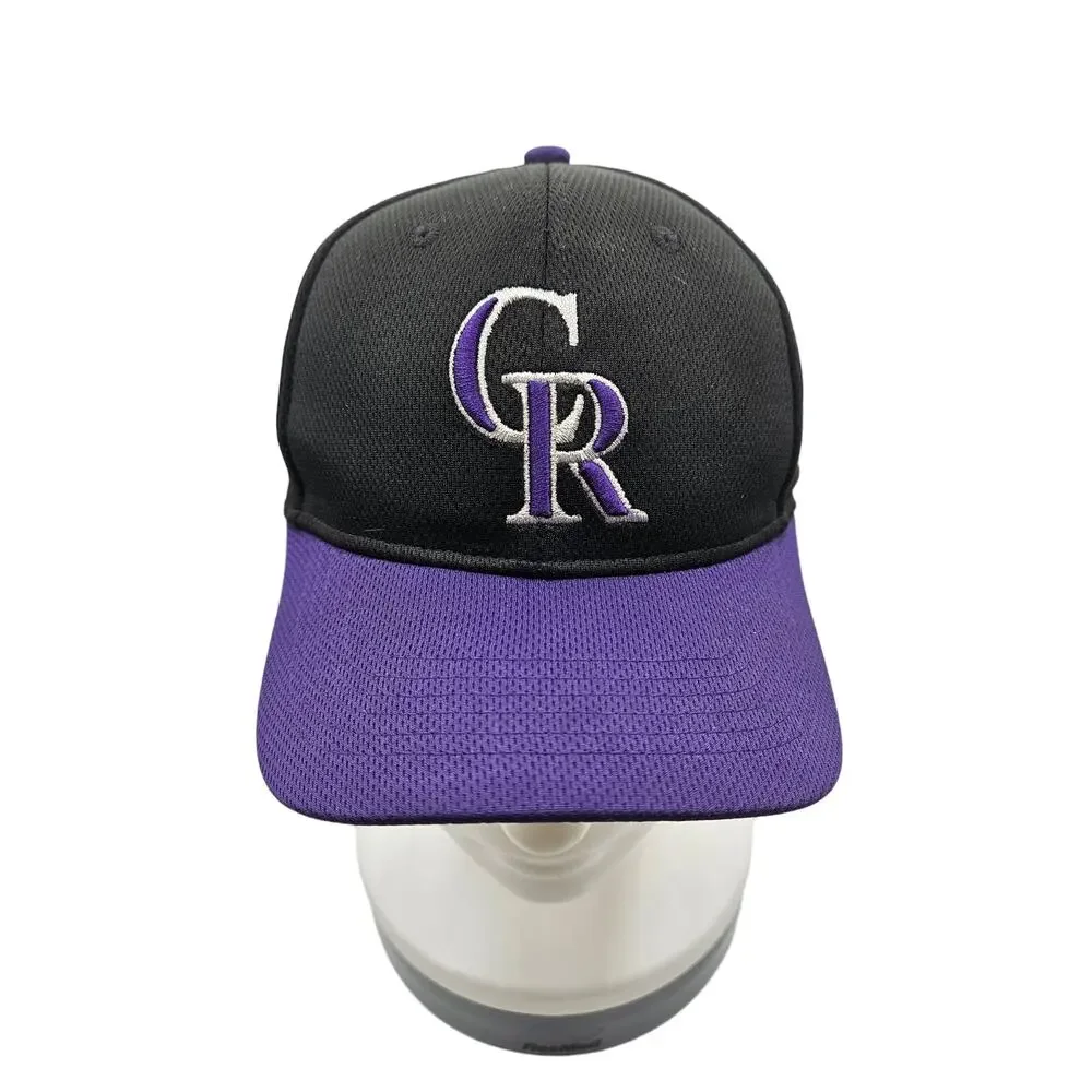 MLB Colorado Rockies Youth Baseball Cap Adjustable Black‎ Purple Logo OC Sports